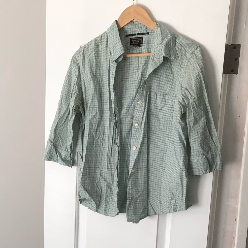 Abercrombie 3/4 sleeve plaid shirt